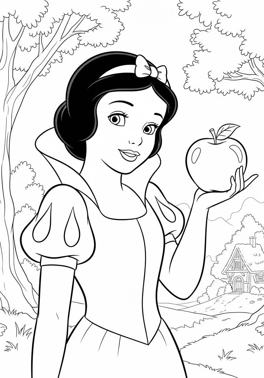 Desenho da Princesa da Disney Branca de Neve para Colorir