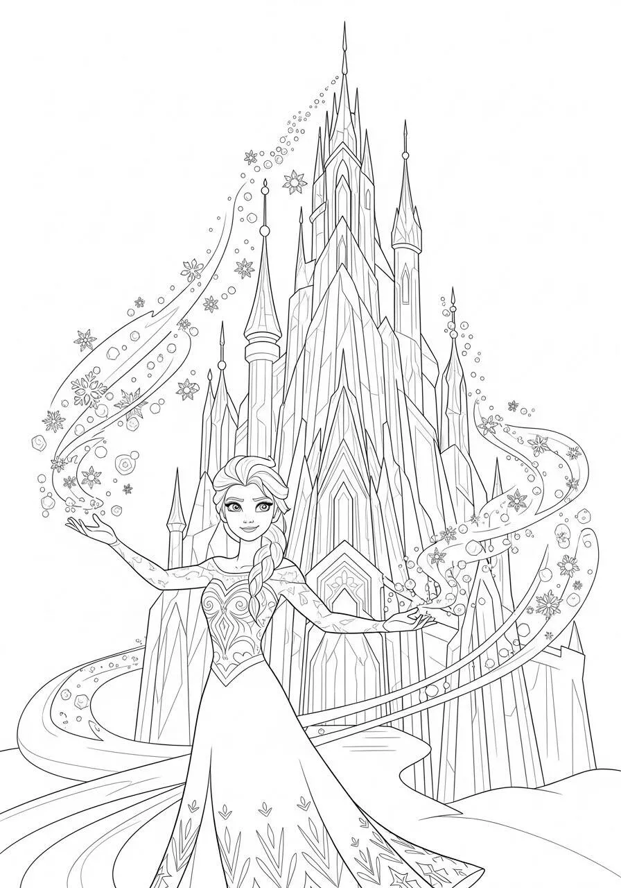 Desenho da Princesa da Disney Elsa para Colorir