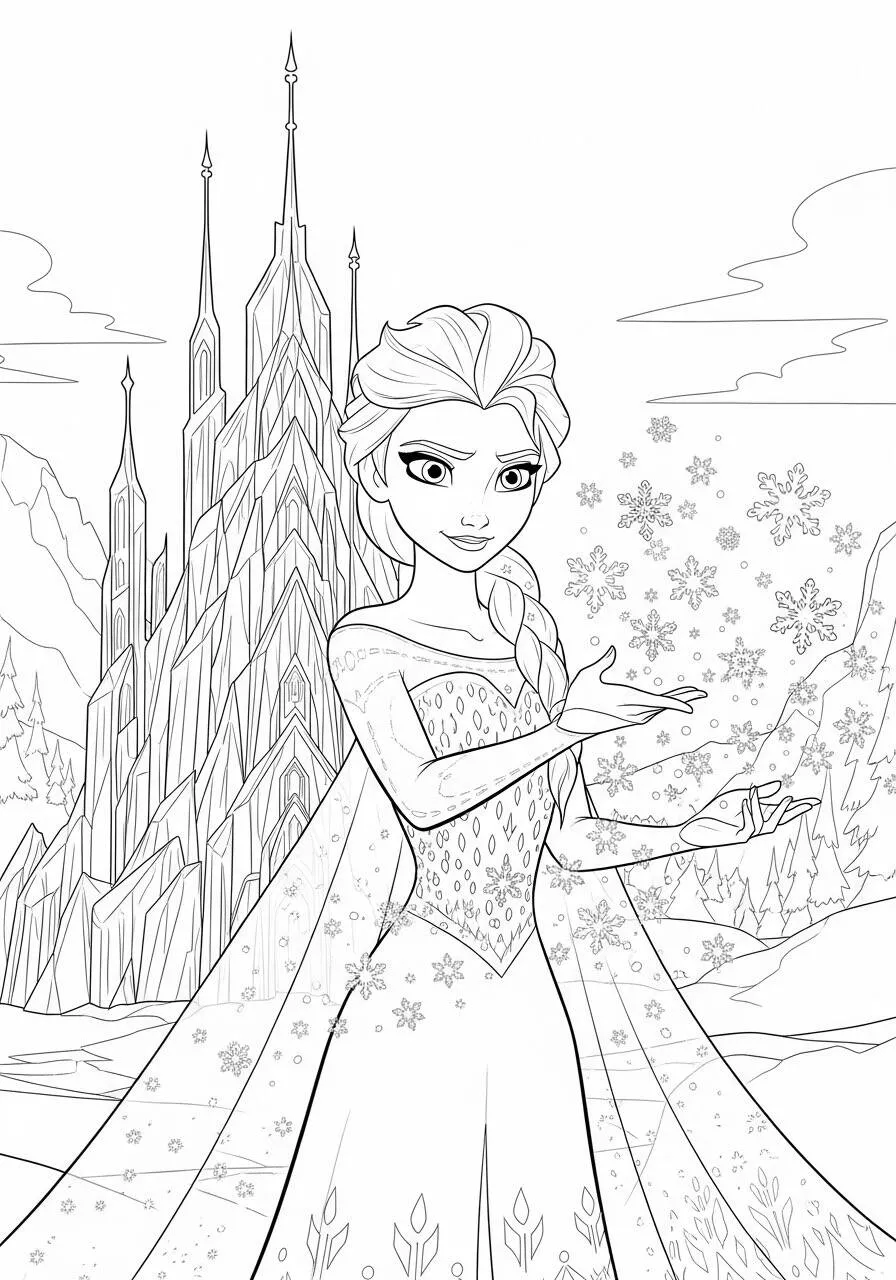 Desenho da Princesa da Disney Elsa para Colorir