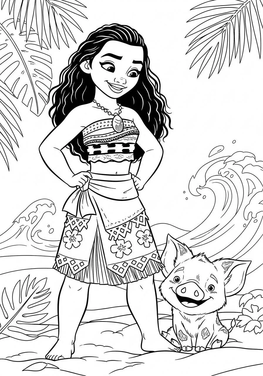 Desenho da Princesa da Disney Moana para Colorir