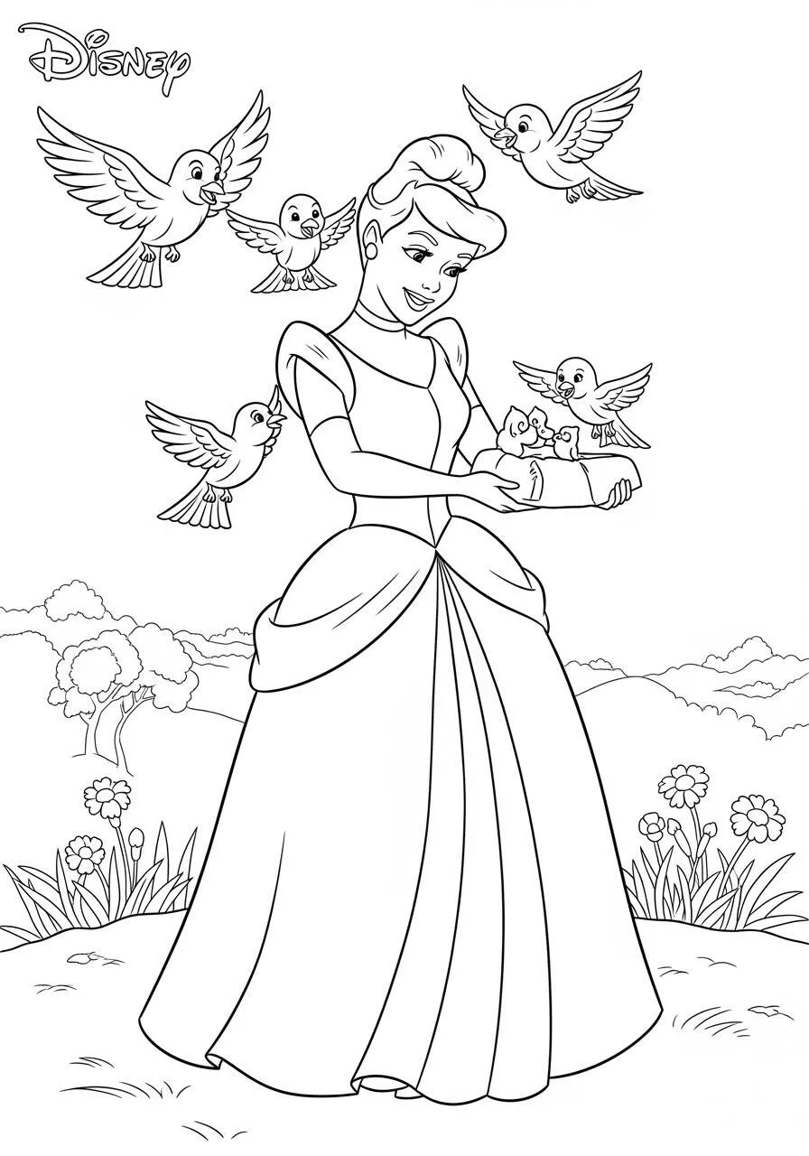 Desenho da Princesa da Disney Cinderela para Colorir