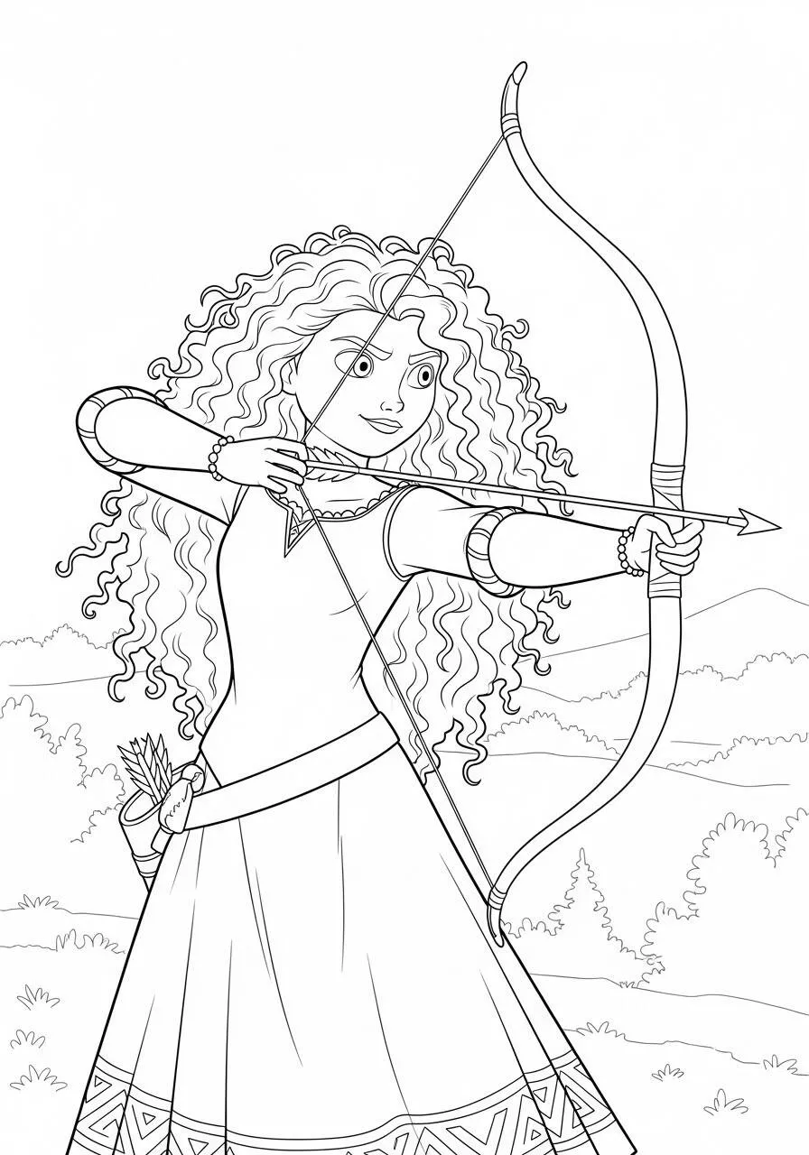 Desenho da Princesa da Disney Mérida para Colorir