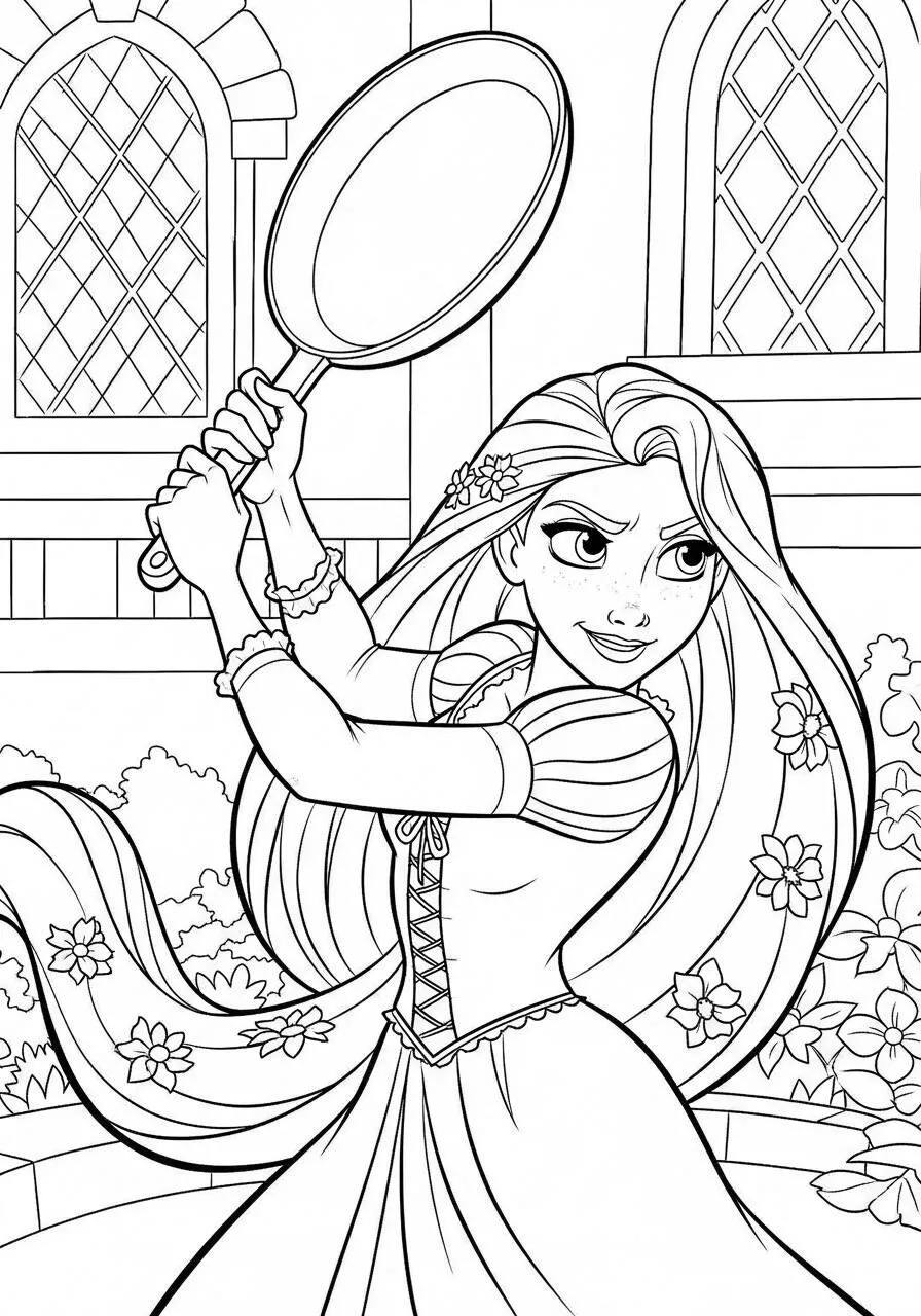 Desenho da Princesa da Disney Rapunzel para Colorir