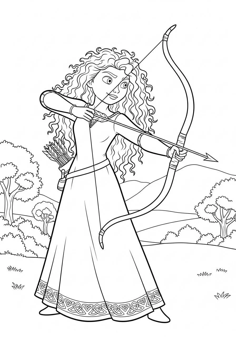 Desenho da Princesa da Disney Mérida para Colorir