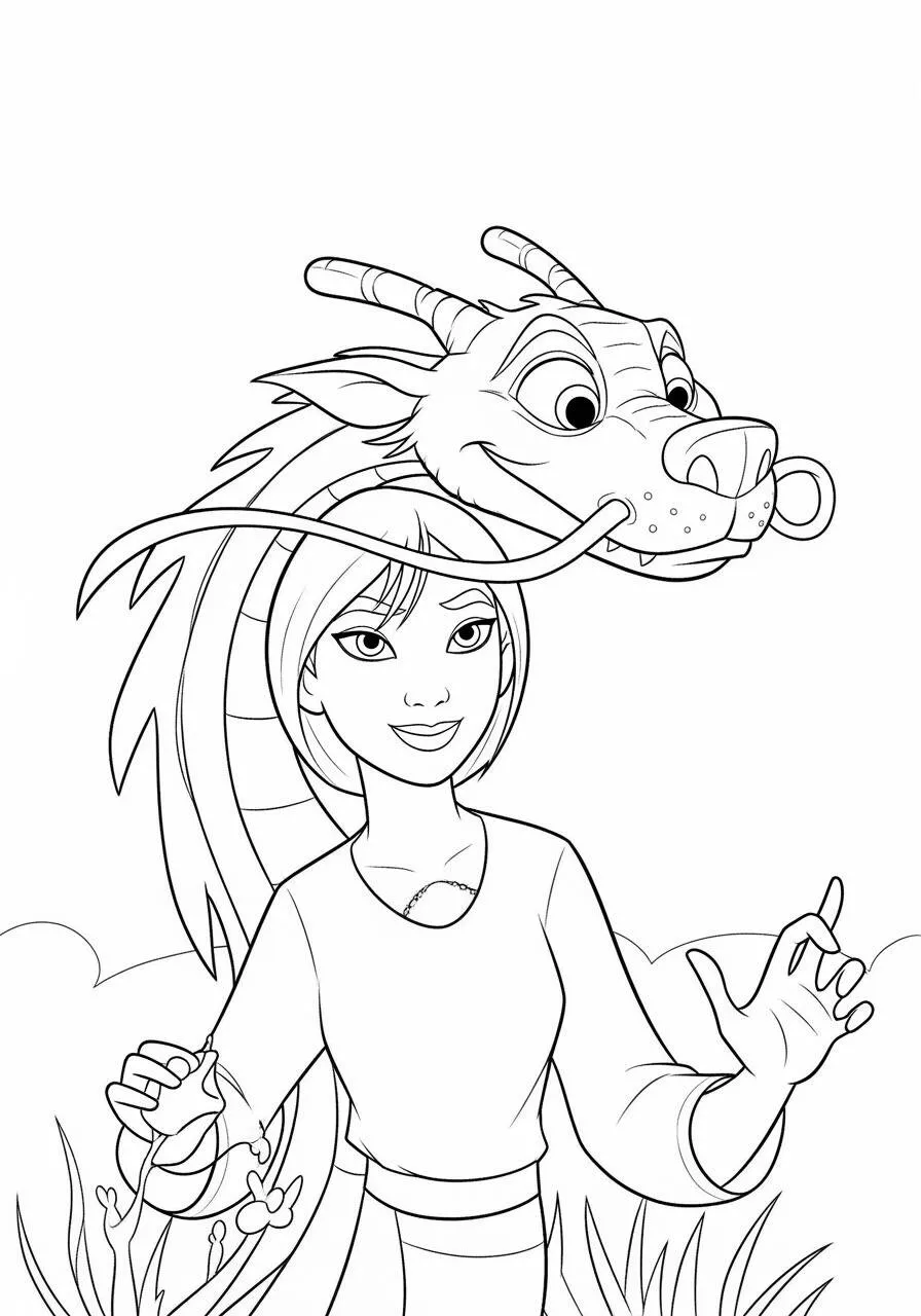 Ausmalbilder Disney Prinzessin Mulan