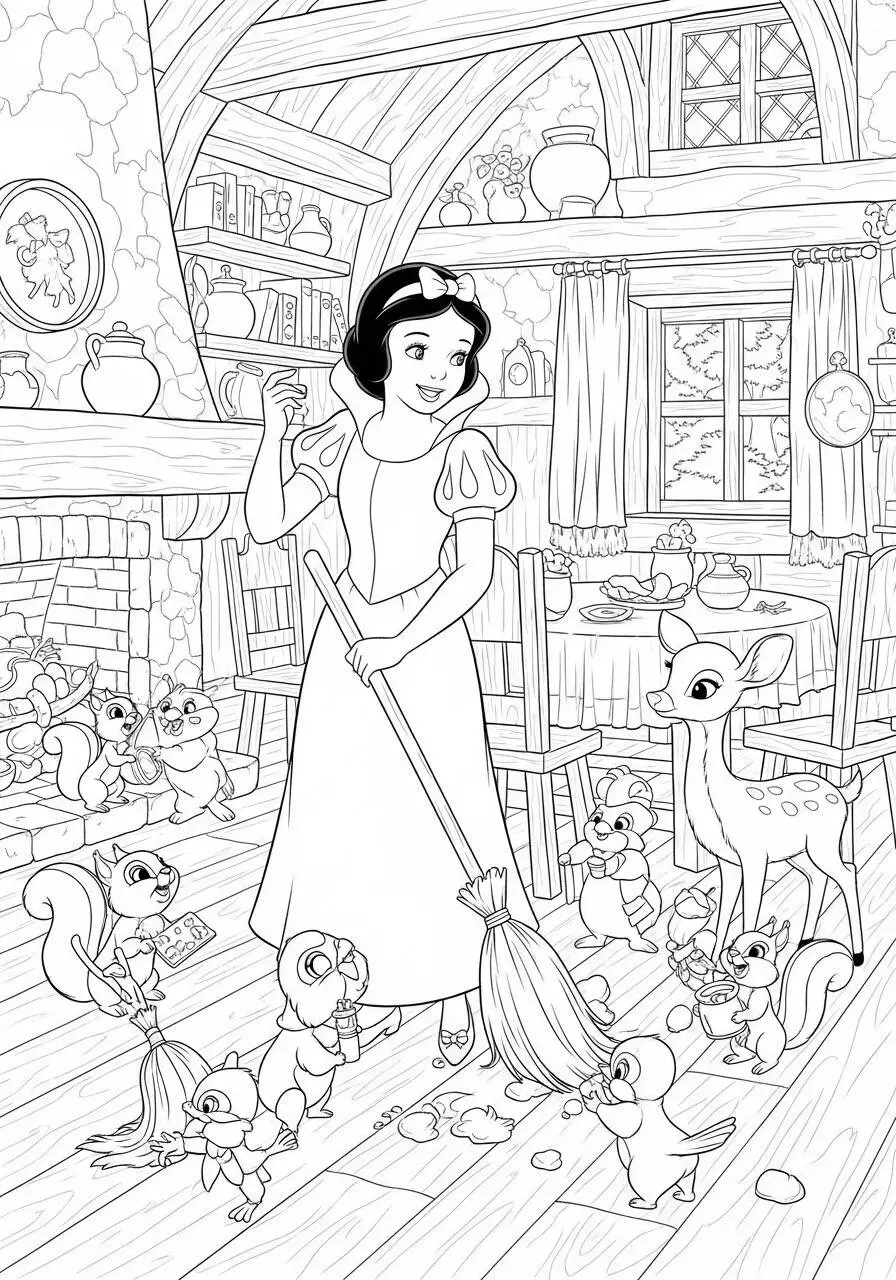 Desenho da Princesa da Disney Branca de Neve para Colorir