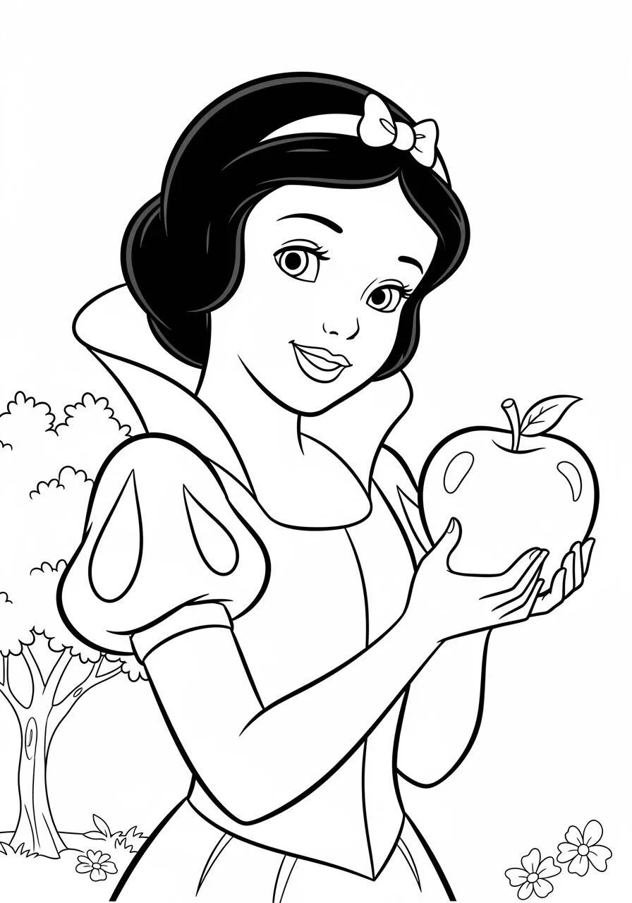 Desenho da Princesa da Disney Branca de Neve para Colorir
