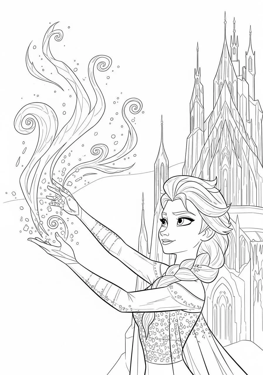 Desenho da Princesa da Disney Elsa para Colorir