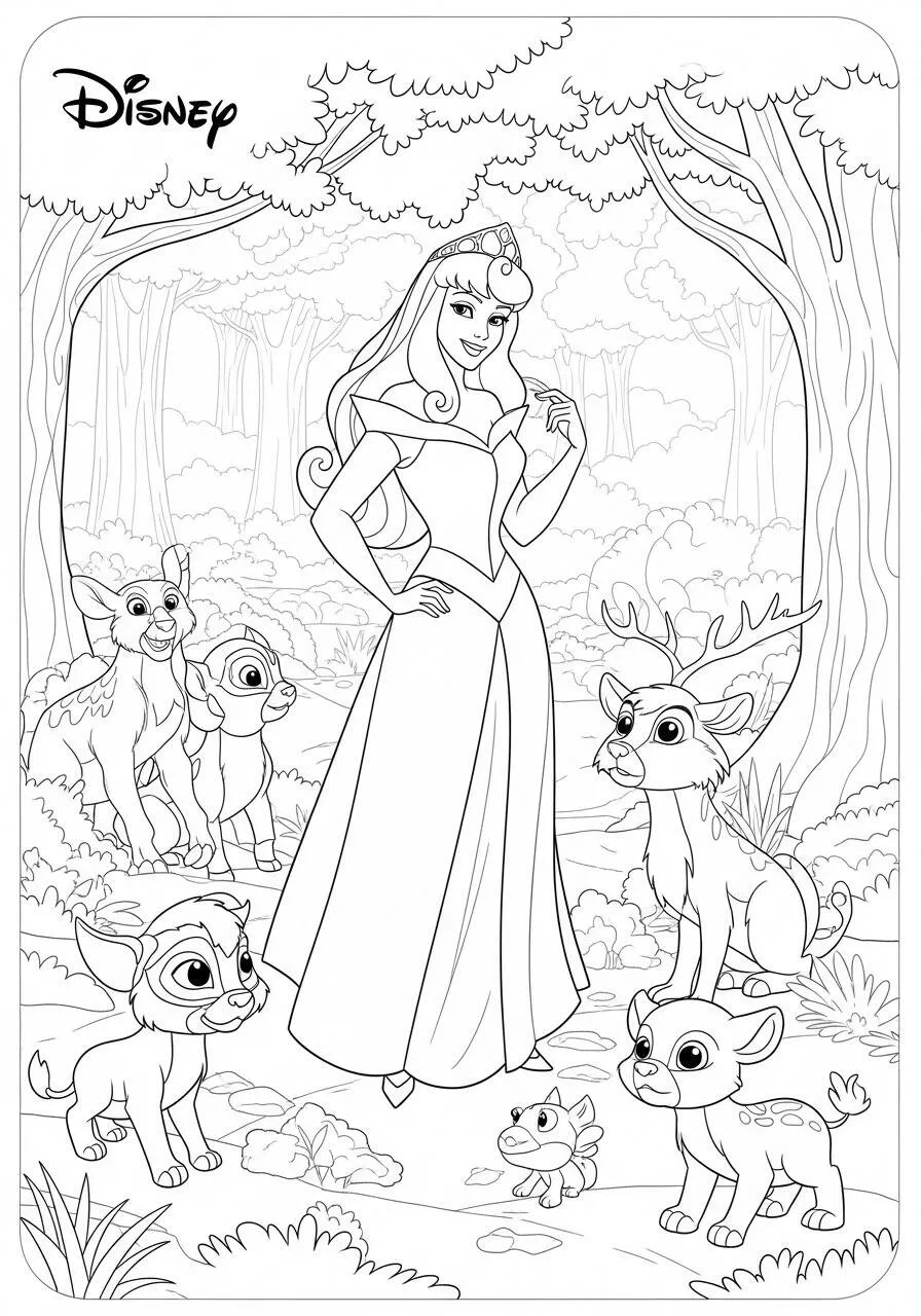 Desenho da Princesa da Disney Aurora para Colorir