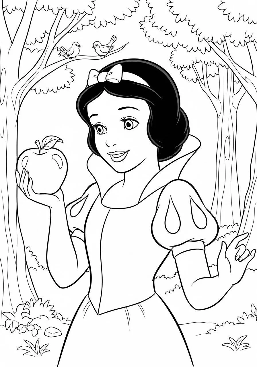 Dibujo para colorear de Princesas Disney Blancanieves