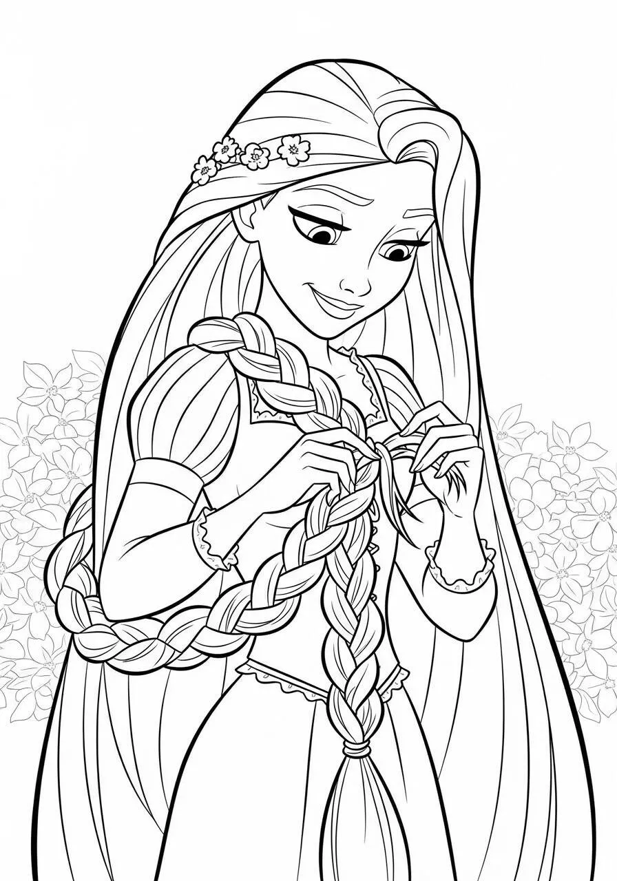 Desenho da Princesa da Disney Rapunzel para Colorir