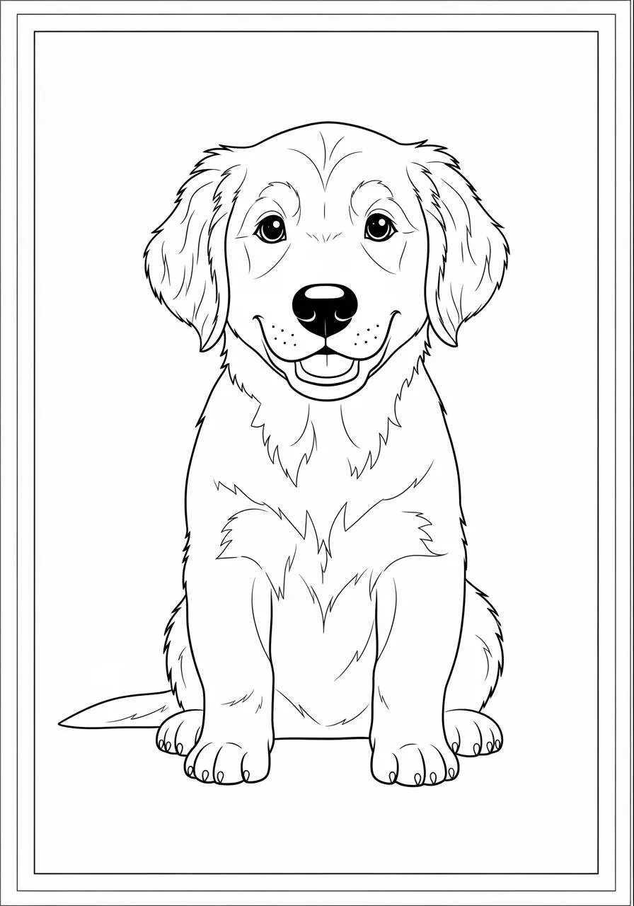 Desenho de Cachorrinho Fofo para Colorir
