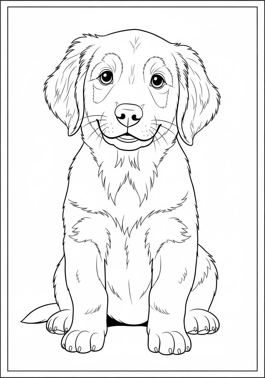 Desenho de Cachorro Fofo para Colorir
