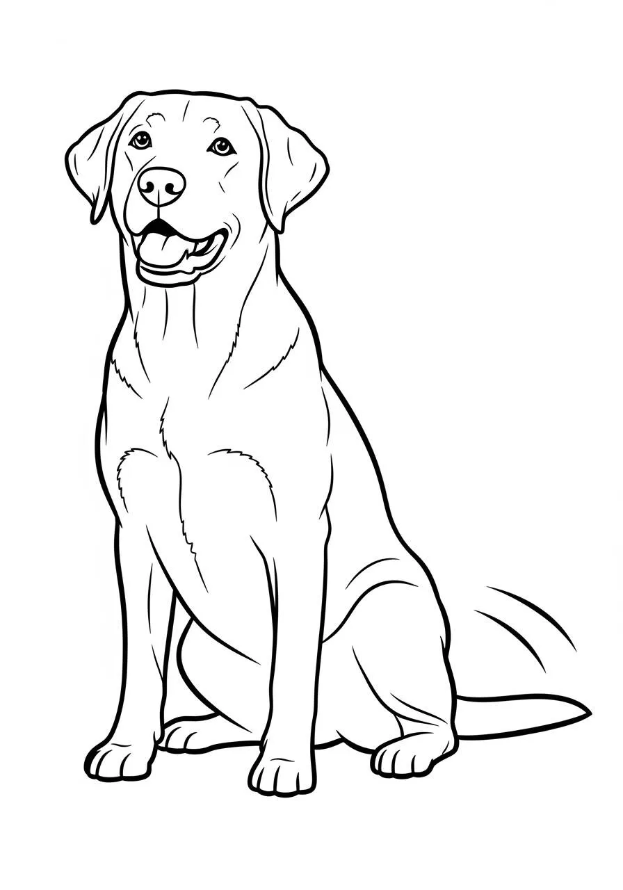 Desenho de Cachorro Labrador para Colorir
