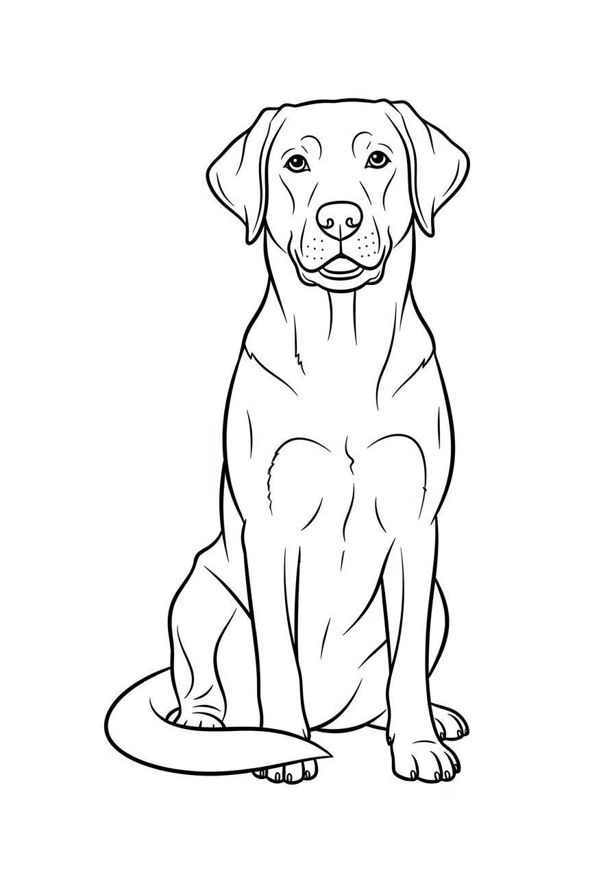 Desenho de Cachorro Labrador para Colorir