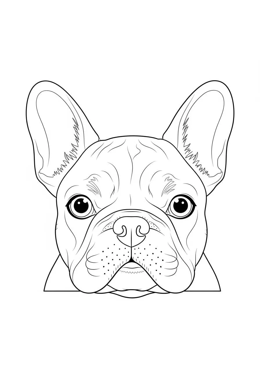 Desenho de Cachorro Bulldog Francês para Colorir