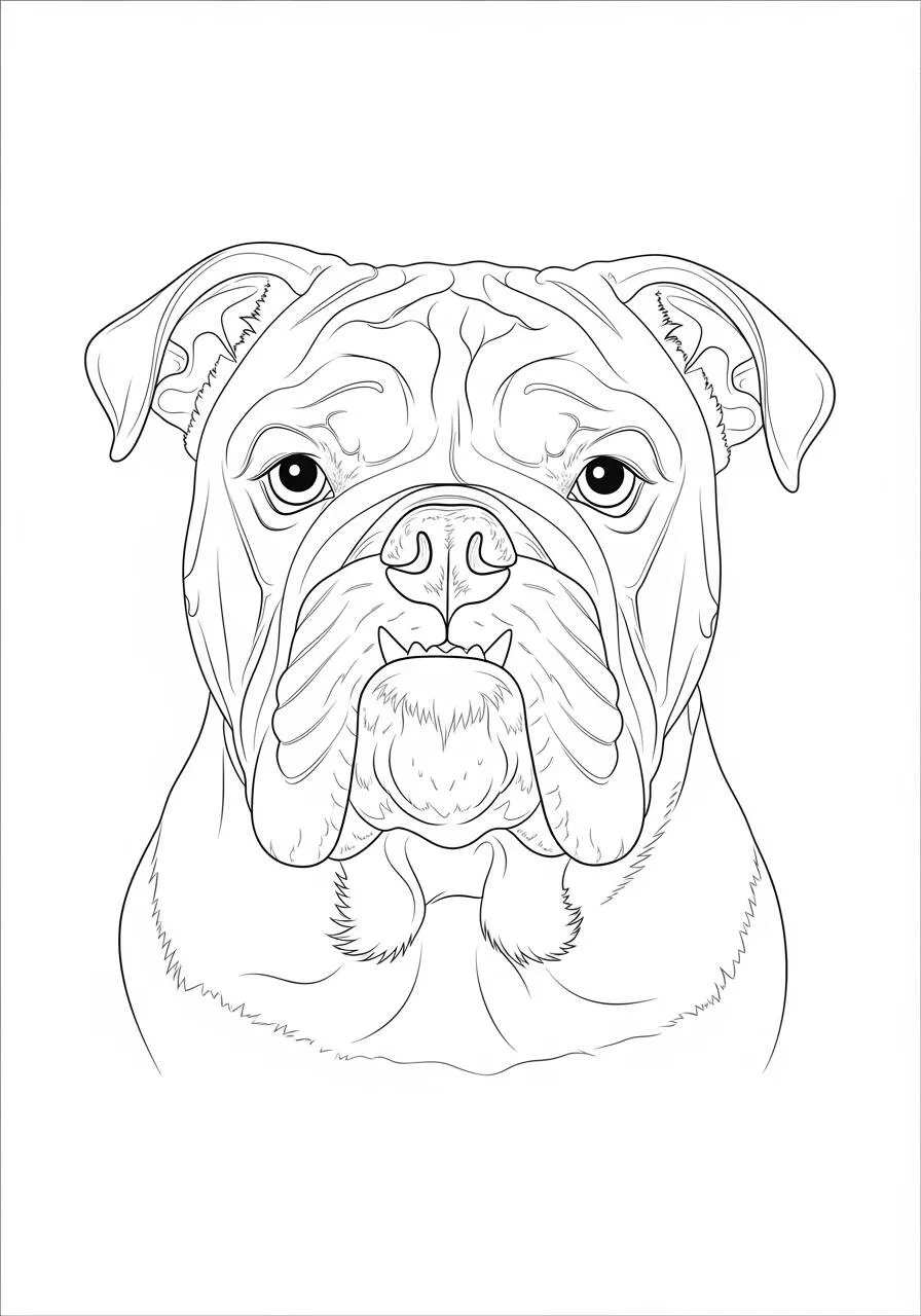Desenho de Cachorro Bulldog para Colorir