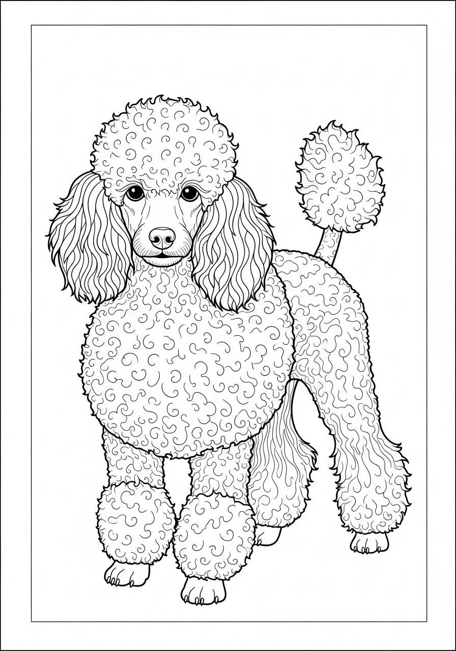 Desenho de Cachorro Poodle para Colorir