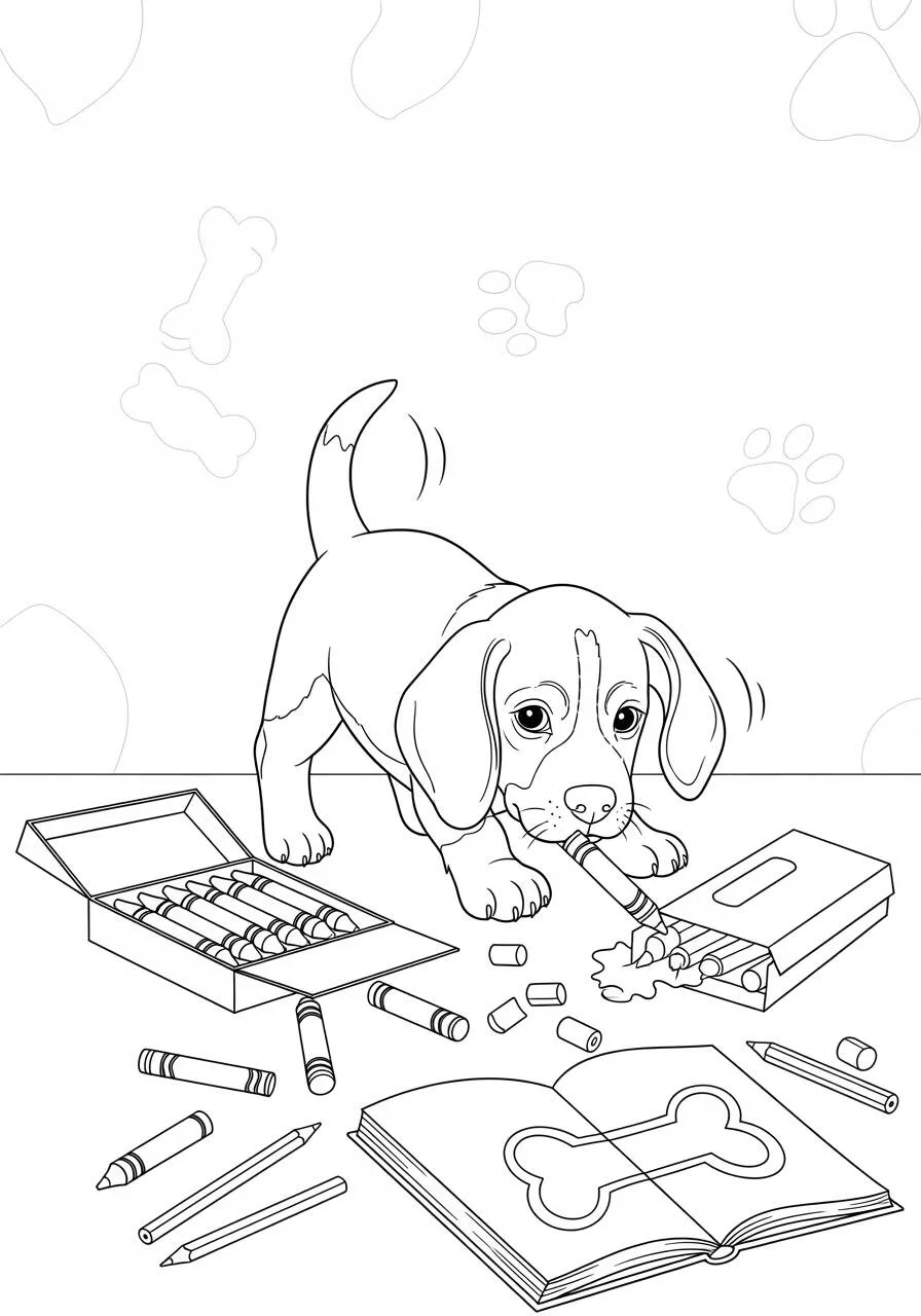 Desenho de Cachorrinho Brincalhão para Colorir