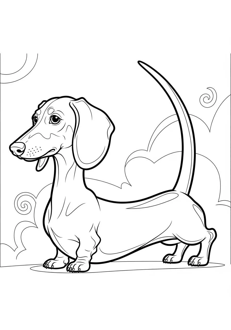 Desenho de Cachorro Dachshund para Colorir