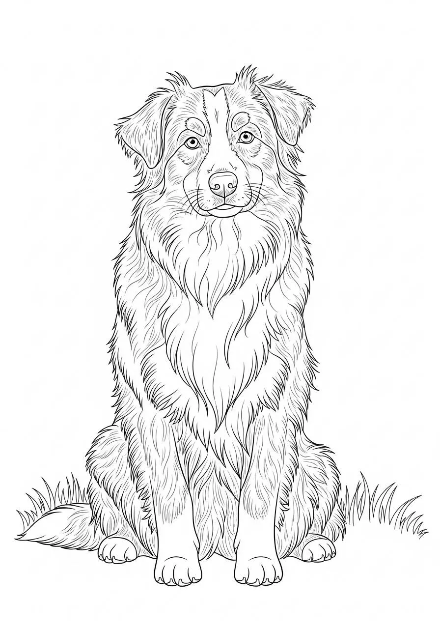 Desenho de Cachorro Australian Shepherd para Colorir