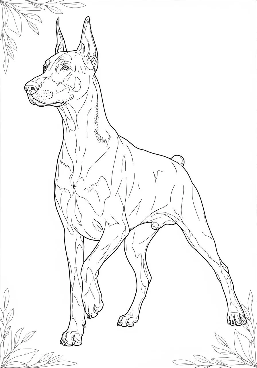 Desenho de Cachorro Doberman para Colorir