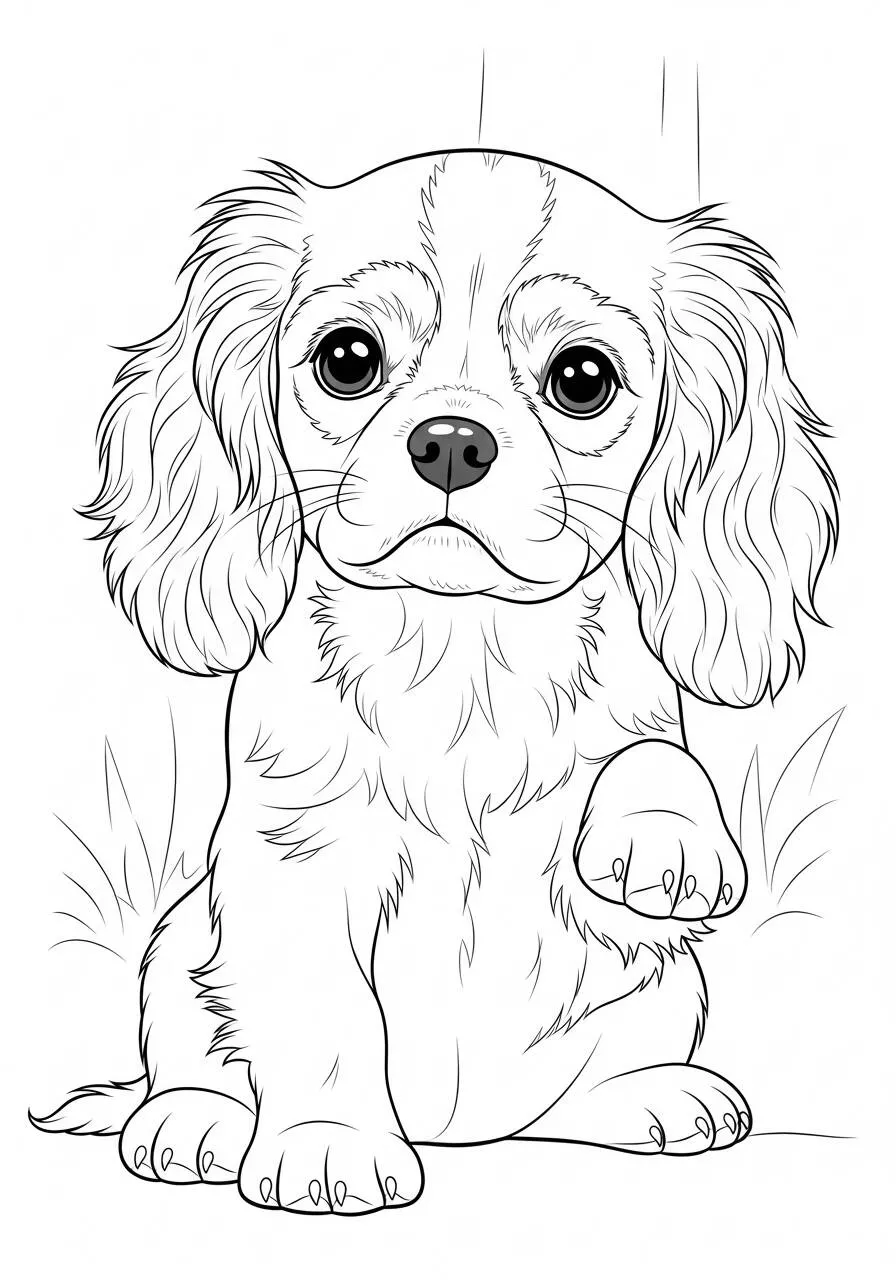 Desenho de Cachorrinho Fofo para Colorir