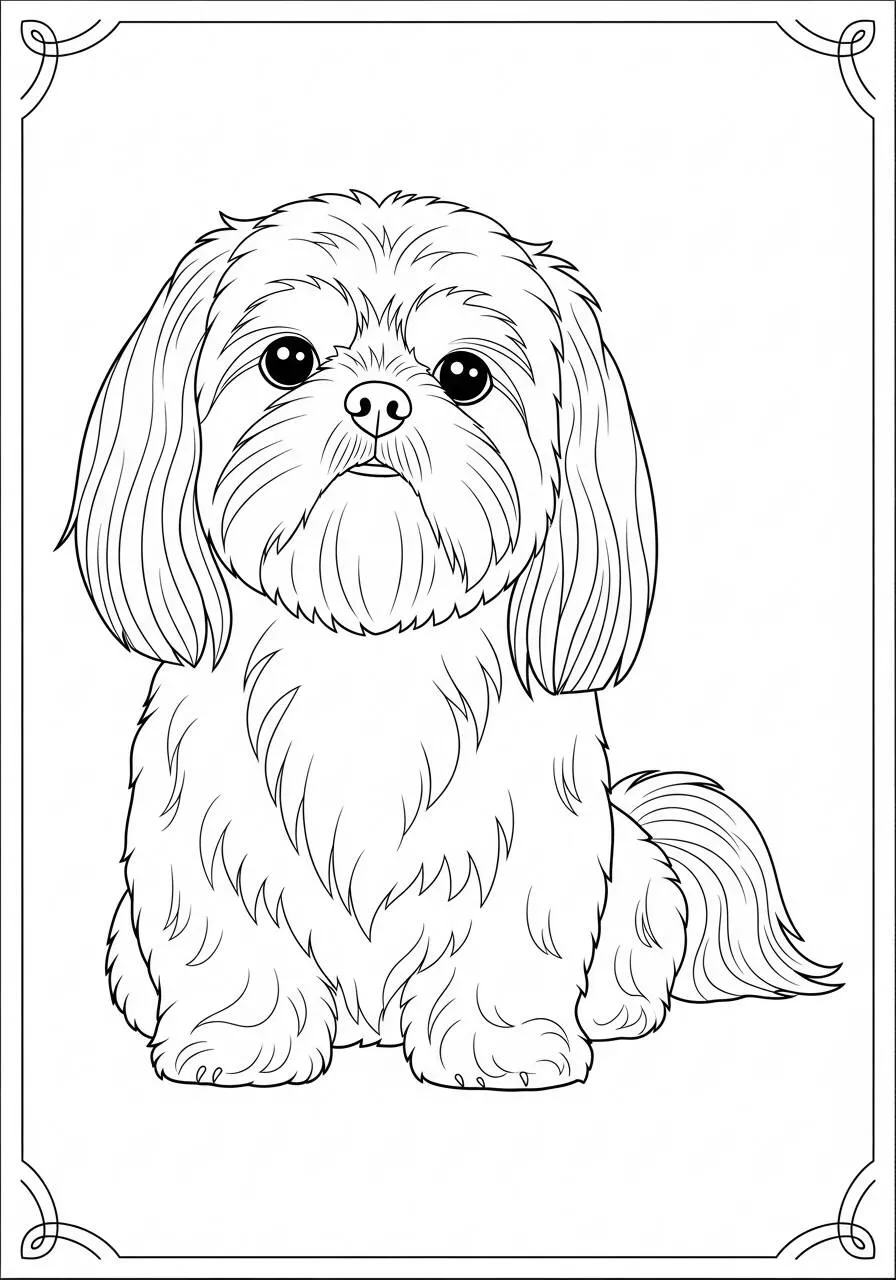 Desenho de Cachorrinho Fofo para Colorir