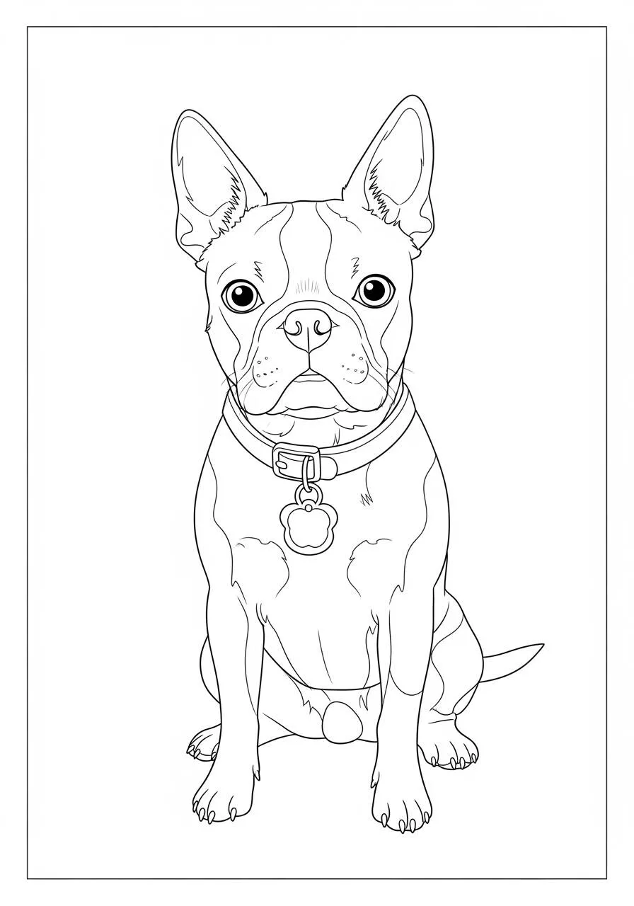 Desenho de Cachorro Bulldog Francês para Colorir