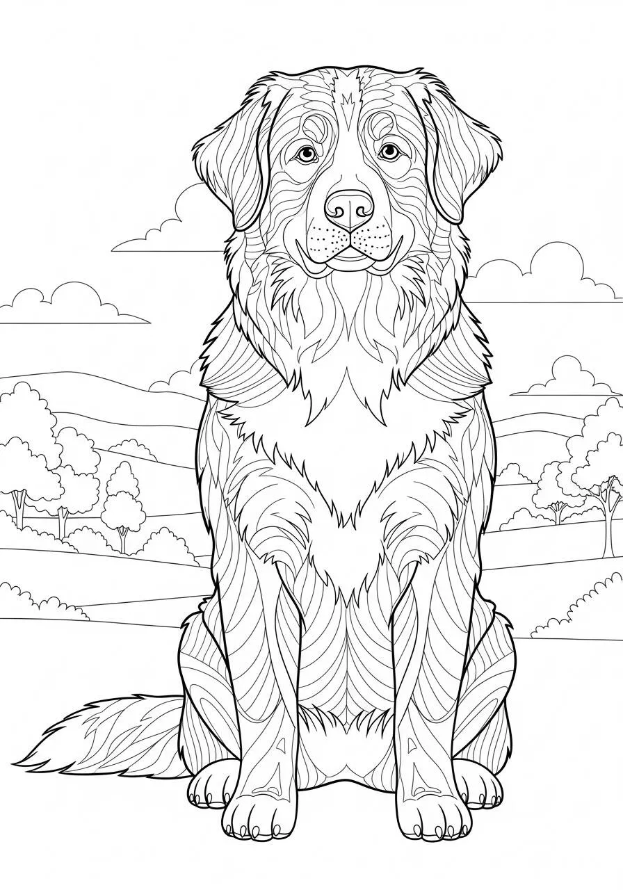 Desenho de Cachorro Fofo para Colorir