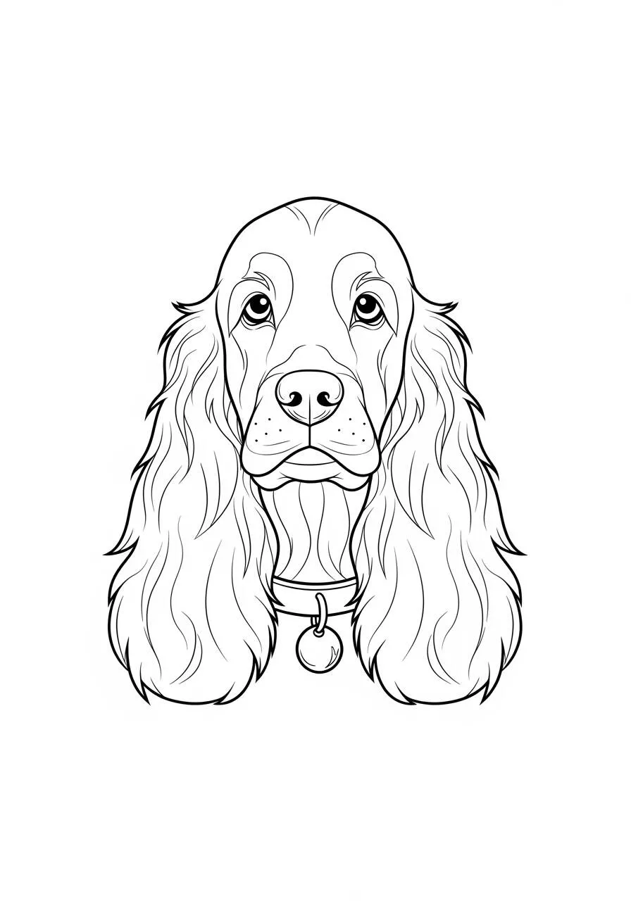 Desenho de Cachorro Cocker Spaniel para Colorir