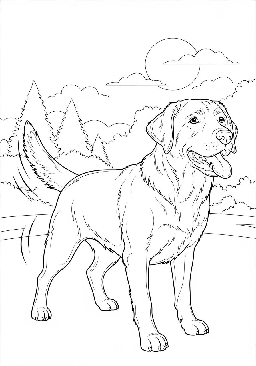 Desenho de Cachorro Labrador para Colorir