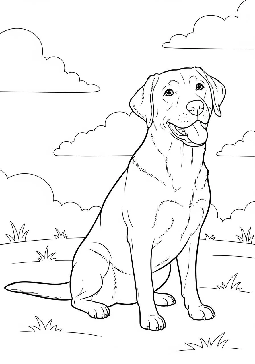 Desenho de Cachorro Labrador para Colorir