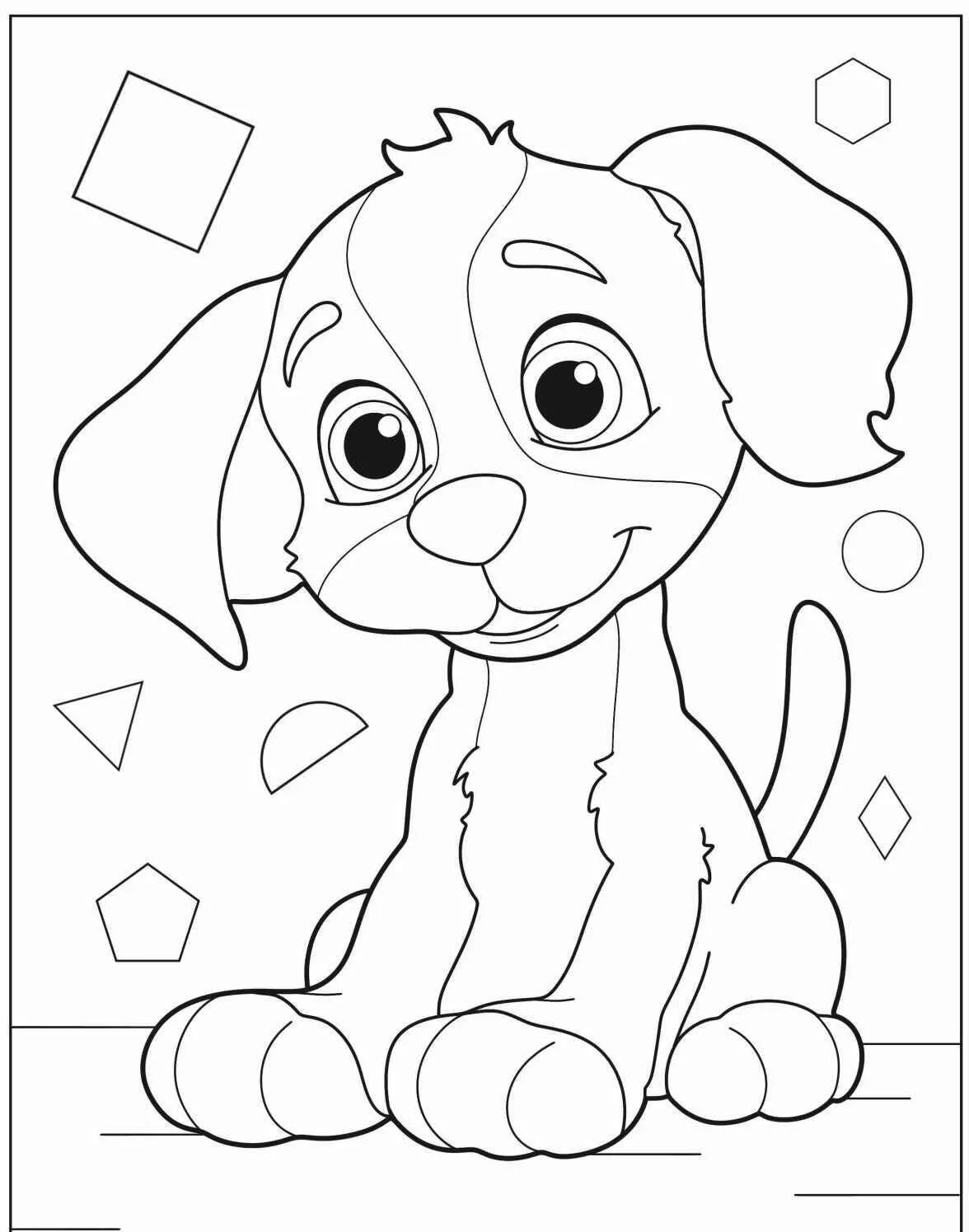 Desenho de Cachorro Fofo para Colorir