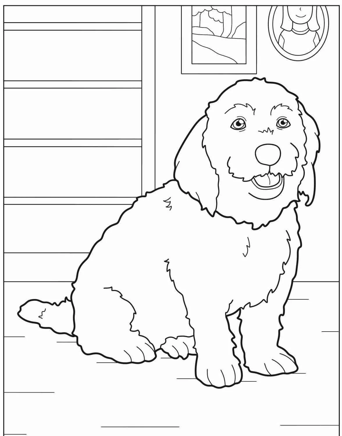 Desenho de Cachorro Fofo para Colorir