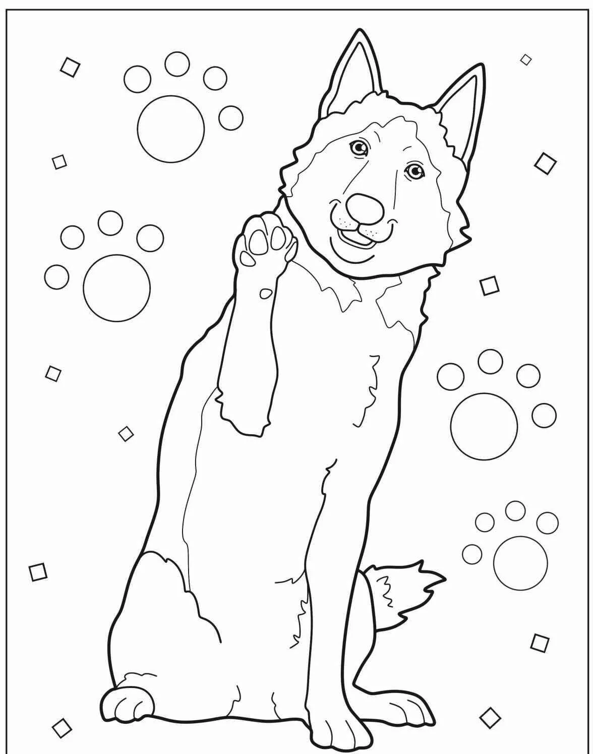 Desenho de Cachorro Fofo para Colorir