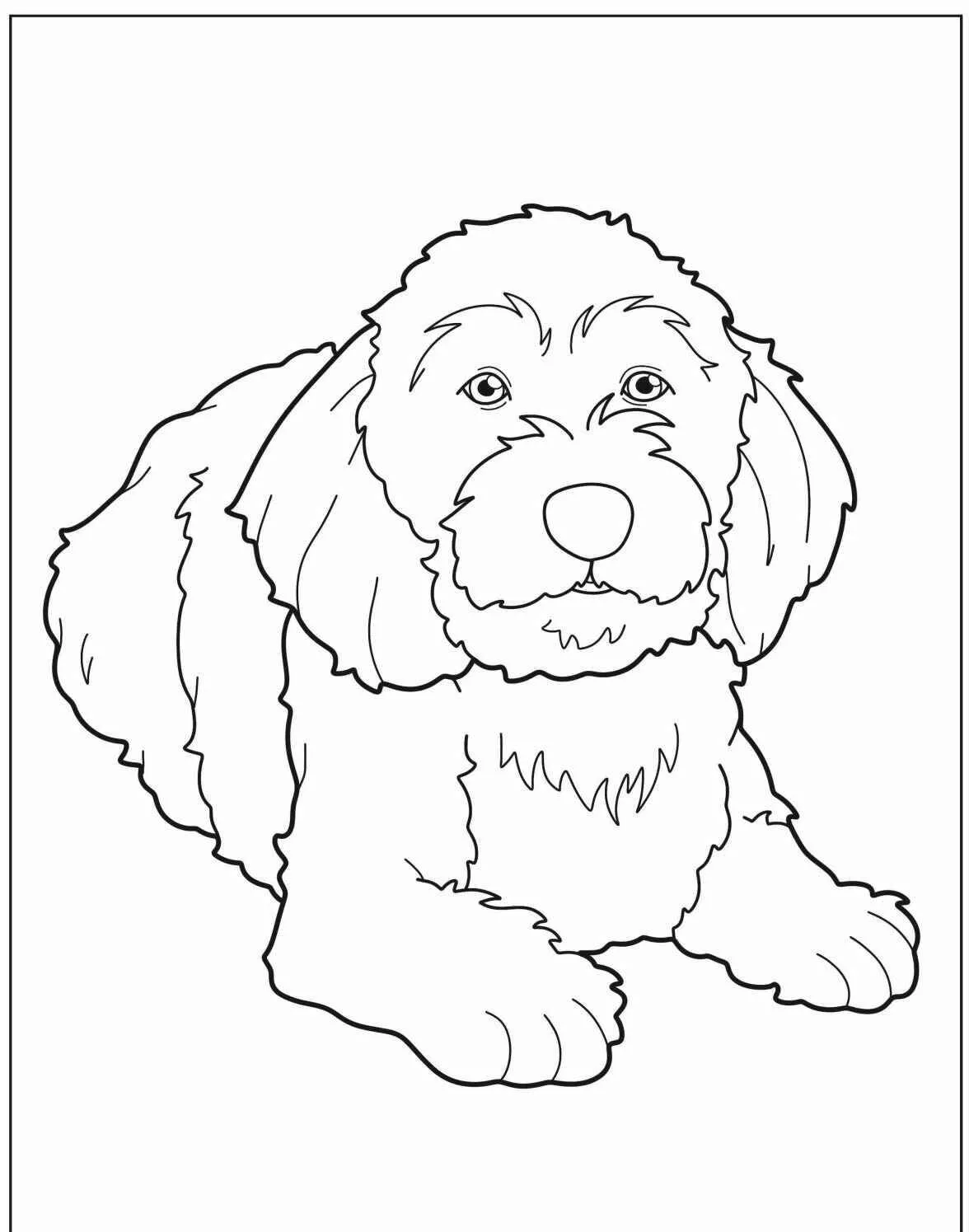 Desenho de Cachorro Fofo para Colorir
