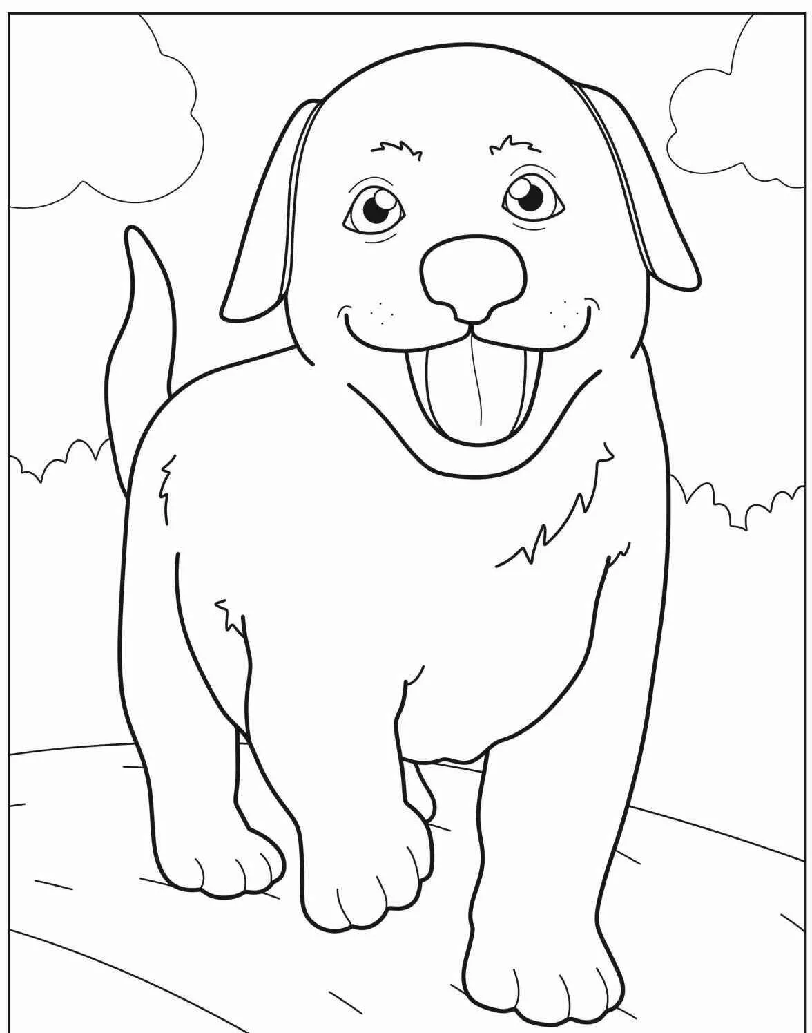Desenho de Cachorro Fofo para Colorir