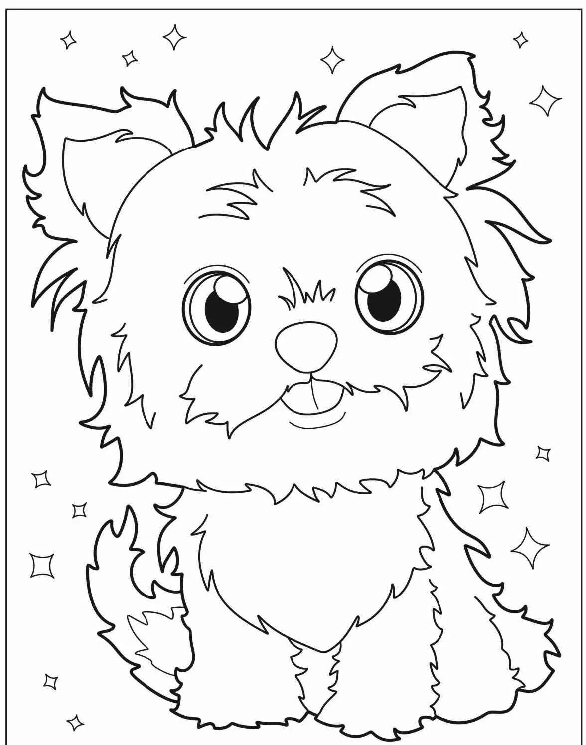 Desenho de Cachorrinho Fofo para Colorir