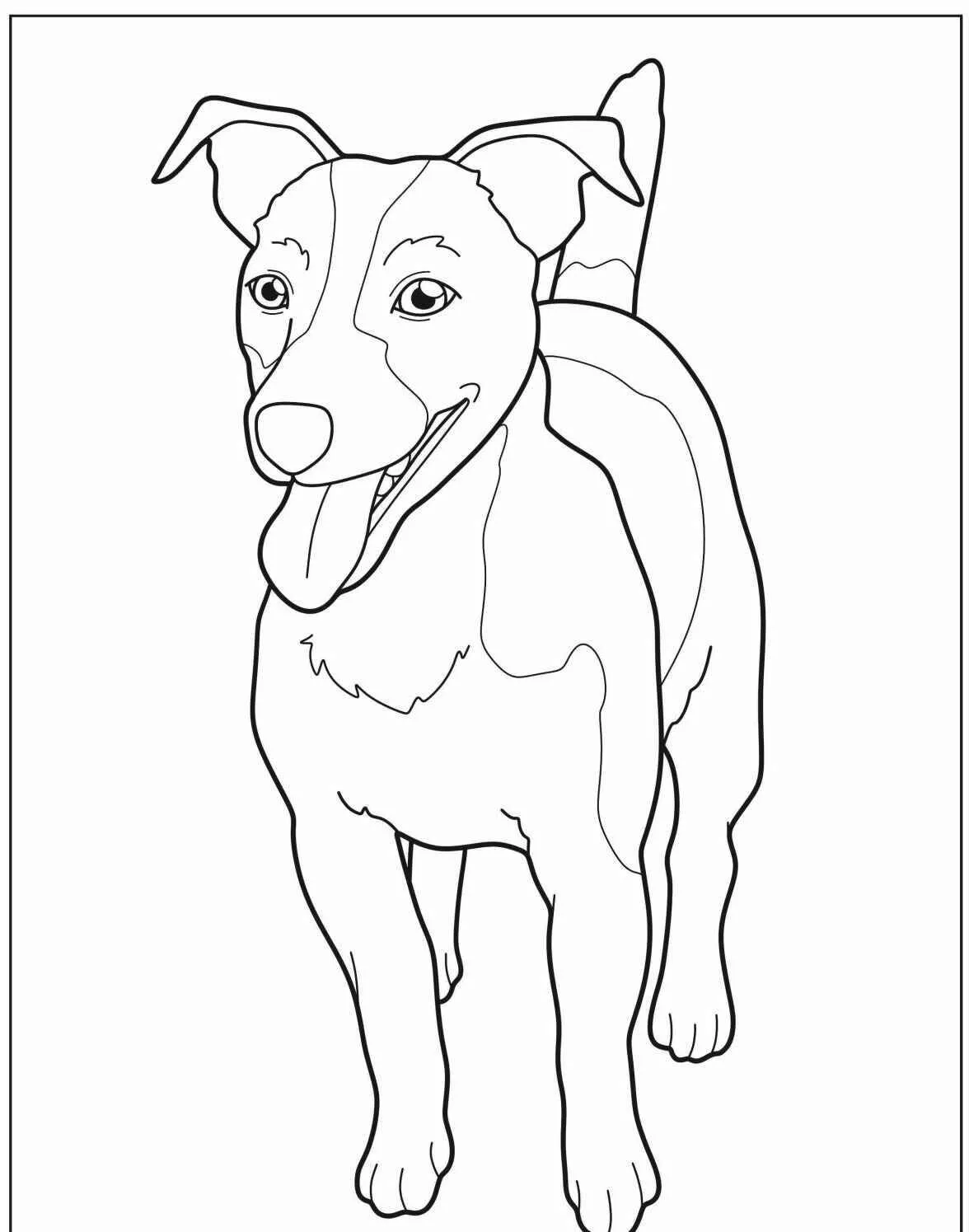 Desenho de Cachorro Alegre para Colorir
