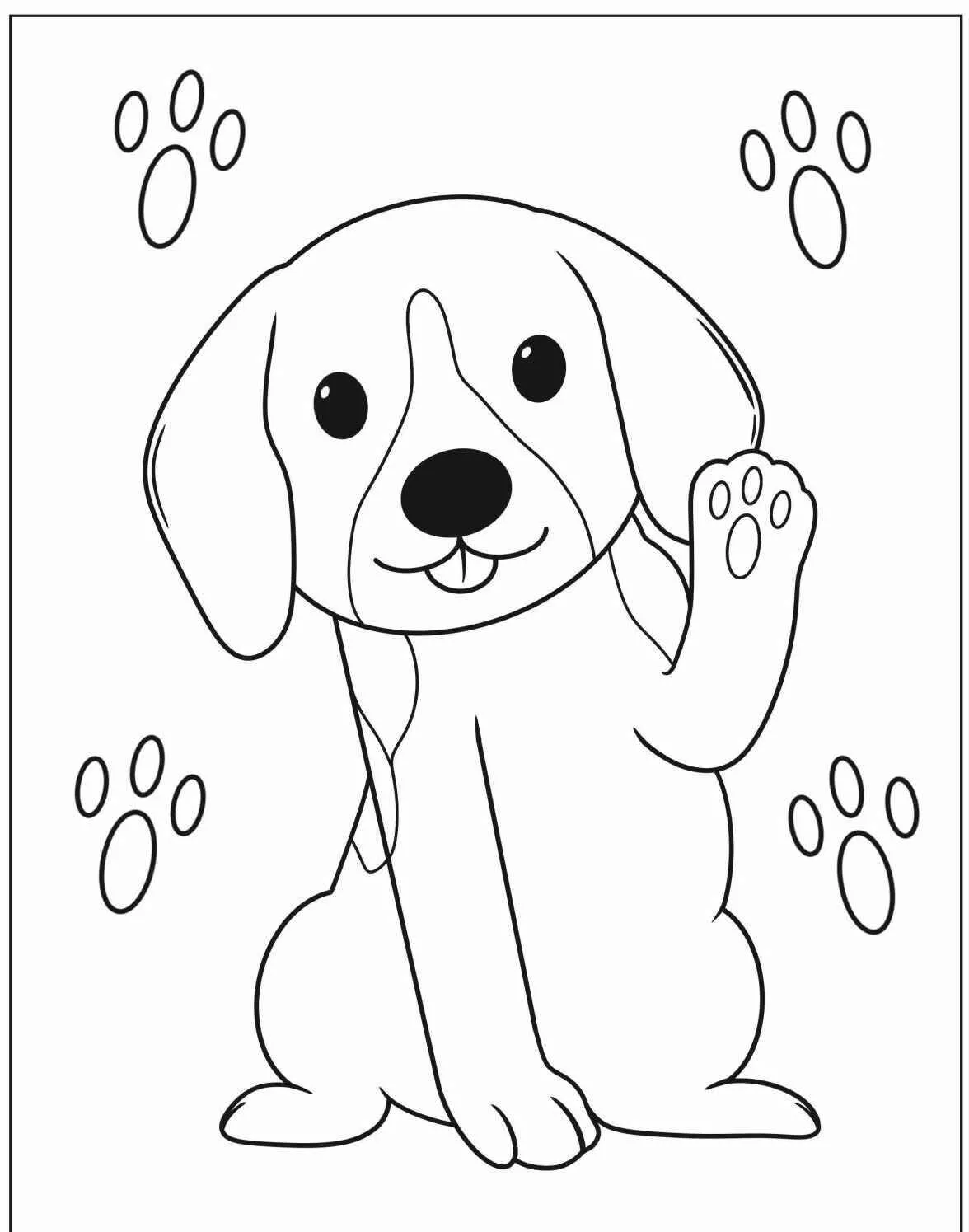 Desenho de Cachorro Fofo para Colorir