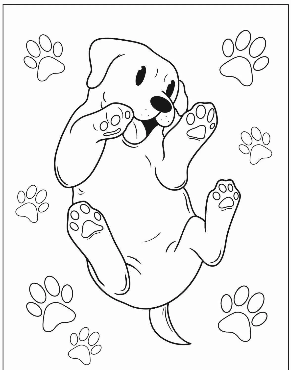 Desenho de Cachorro Fofo para Colorir