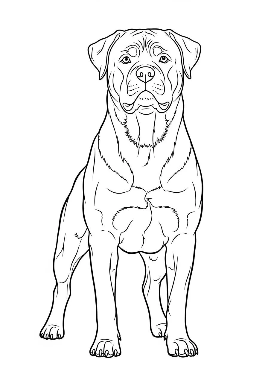 Desenho de Cachorro Rottweiler para Colorir