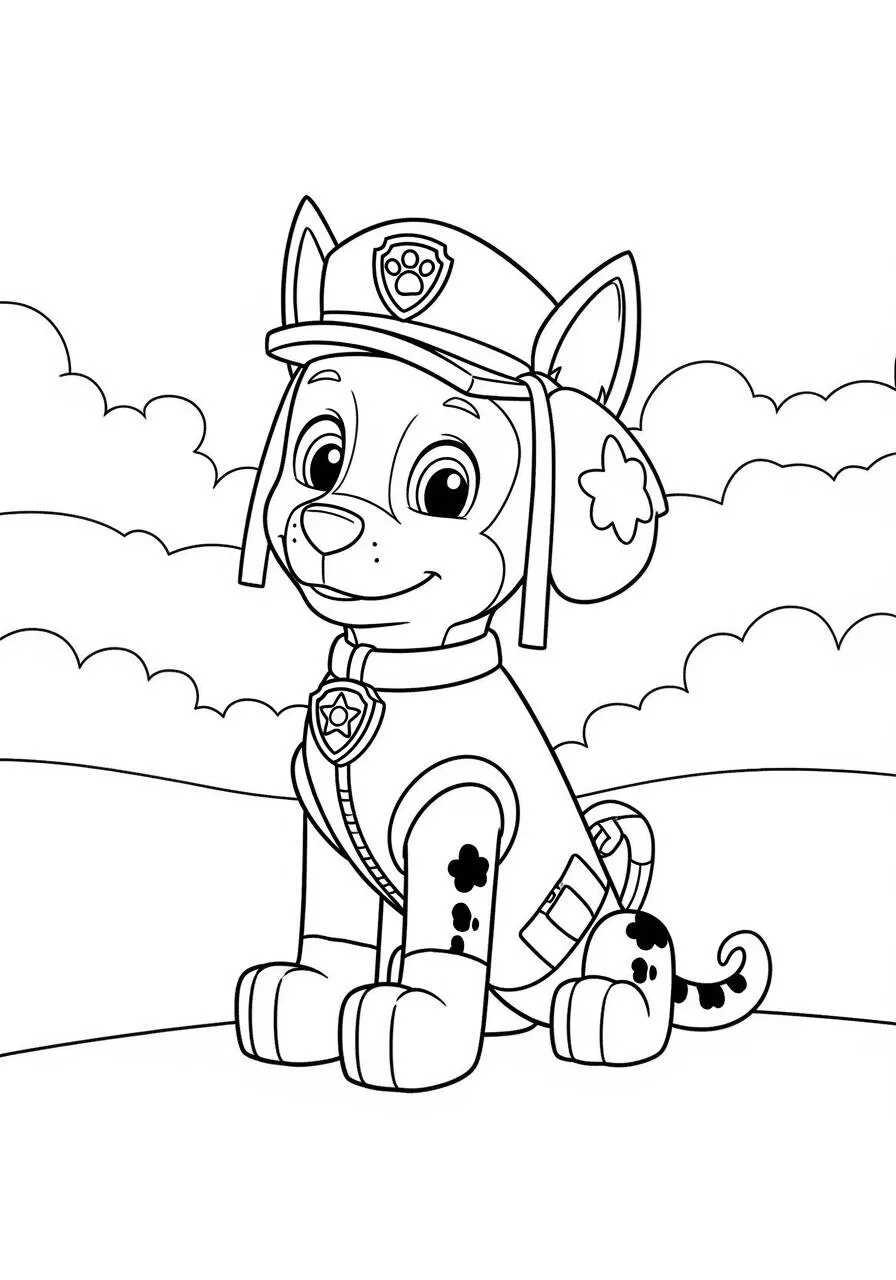 Desenho de Patrulha Canina Chase para Colorir