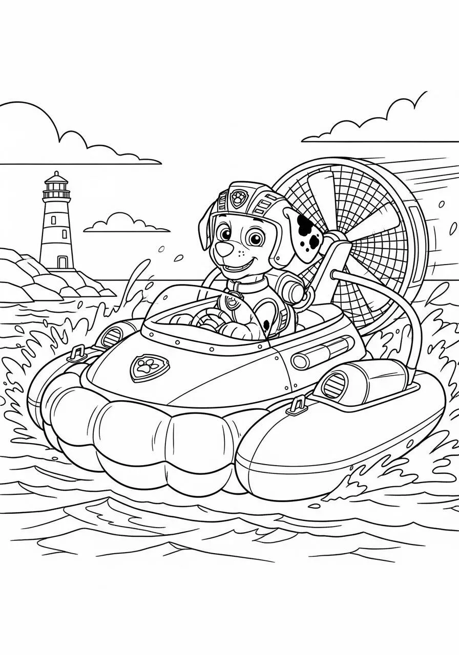 Desenho de Patrulha Canina com Hovercraft para Colorir