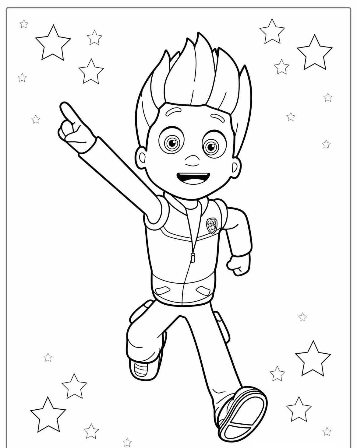 Desenho de Patrulha Canina Ryder para Colorir