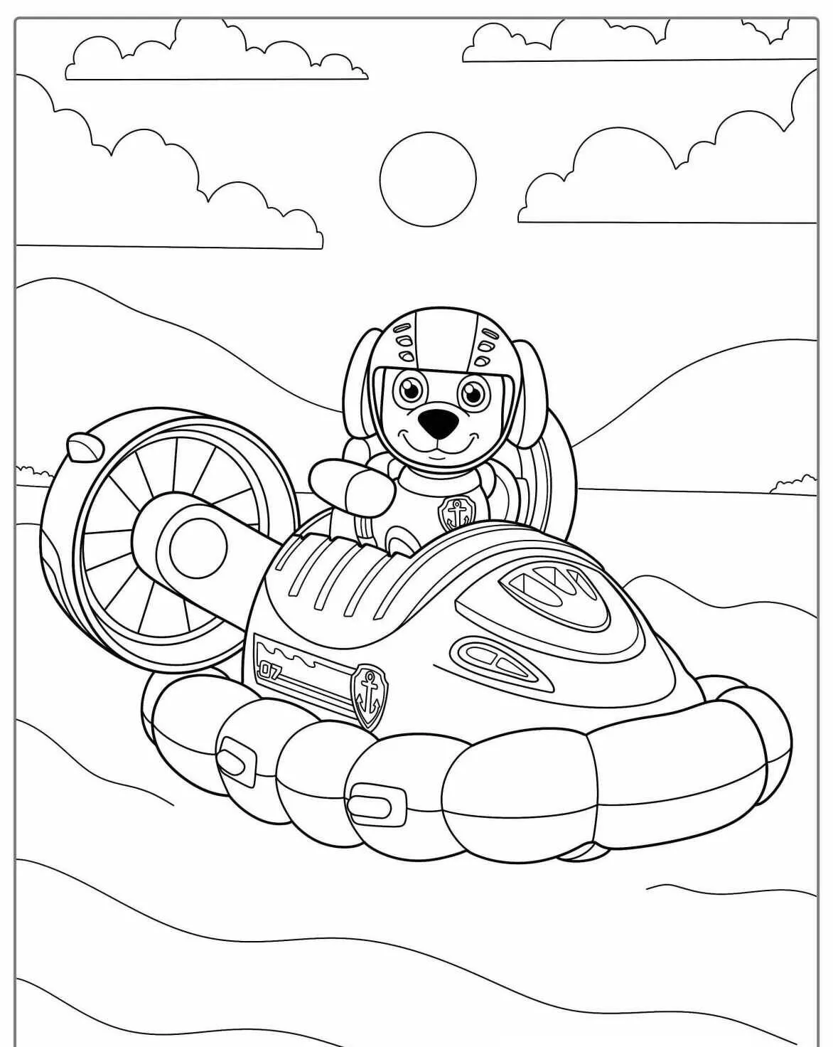 Desenho de Patrulha Canina com Hovercraft para Colorir