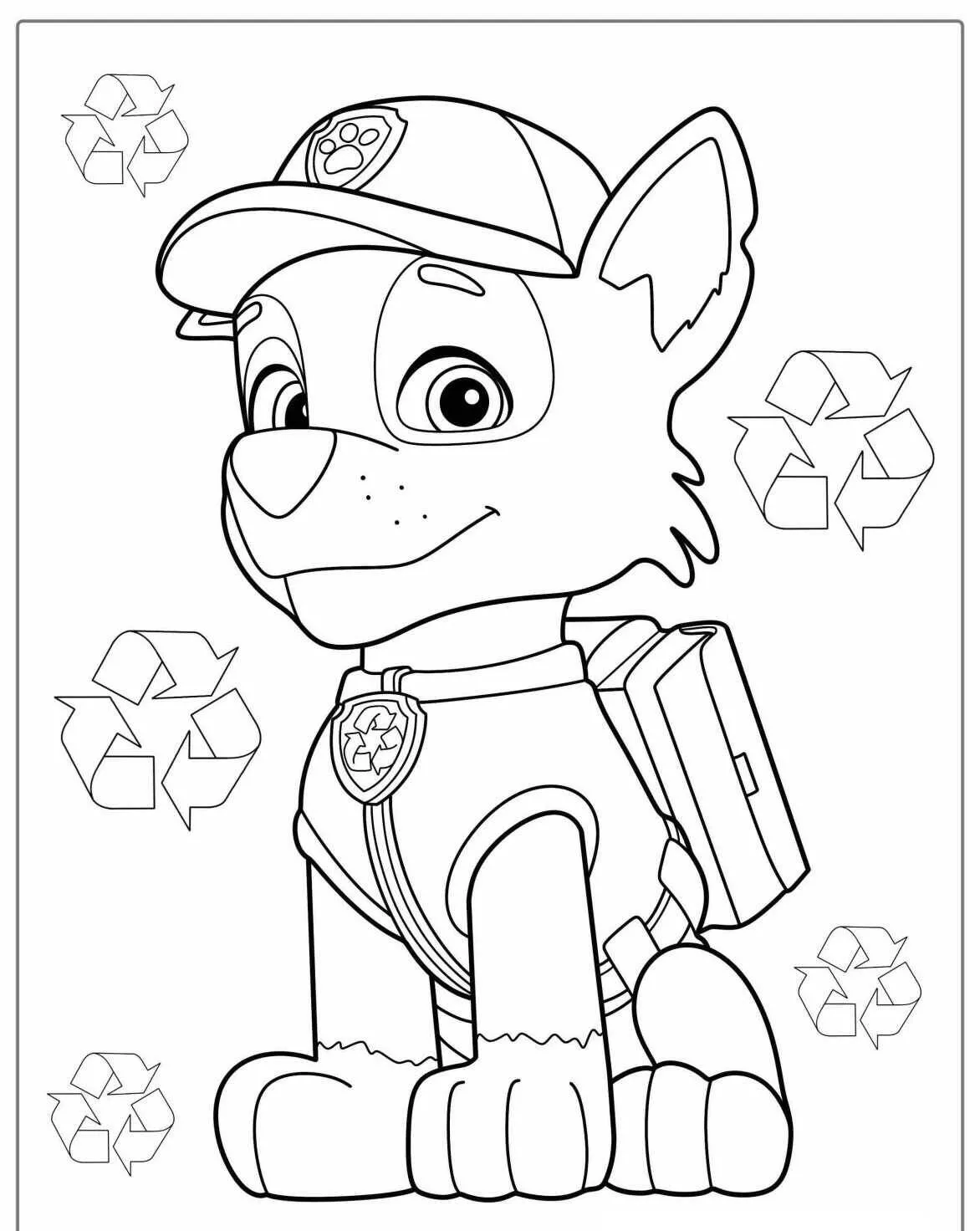 Desenho de Patrulha Canina Rocky para Colorir