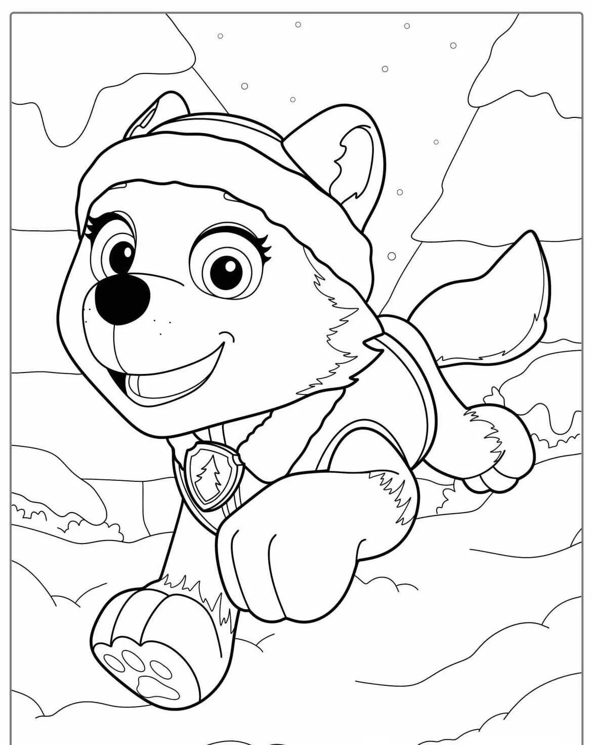 Desenho de Patrulha Canina com Skye para Colorir