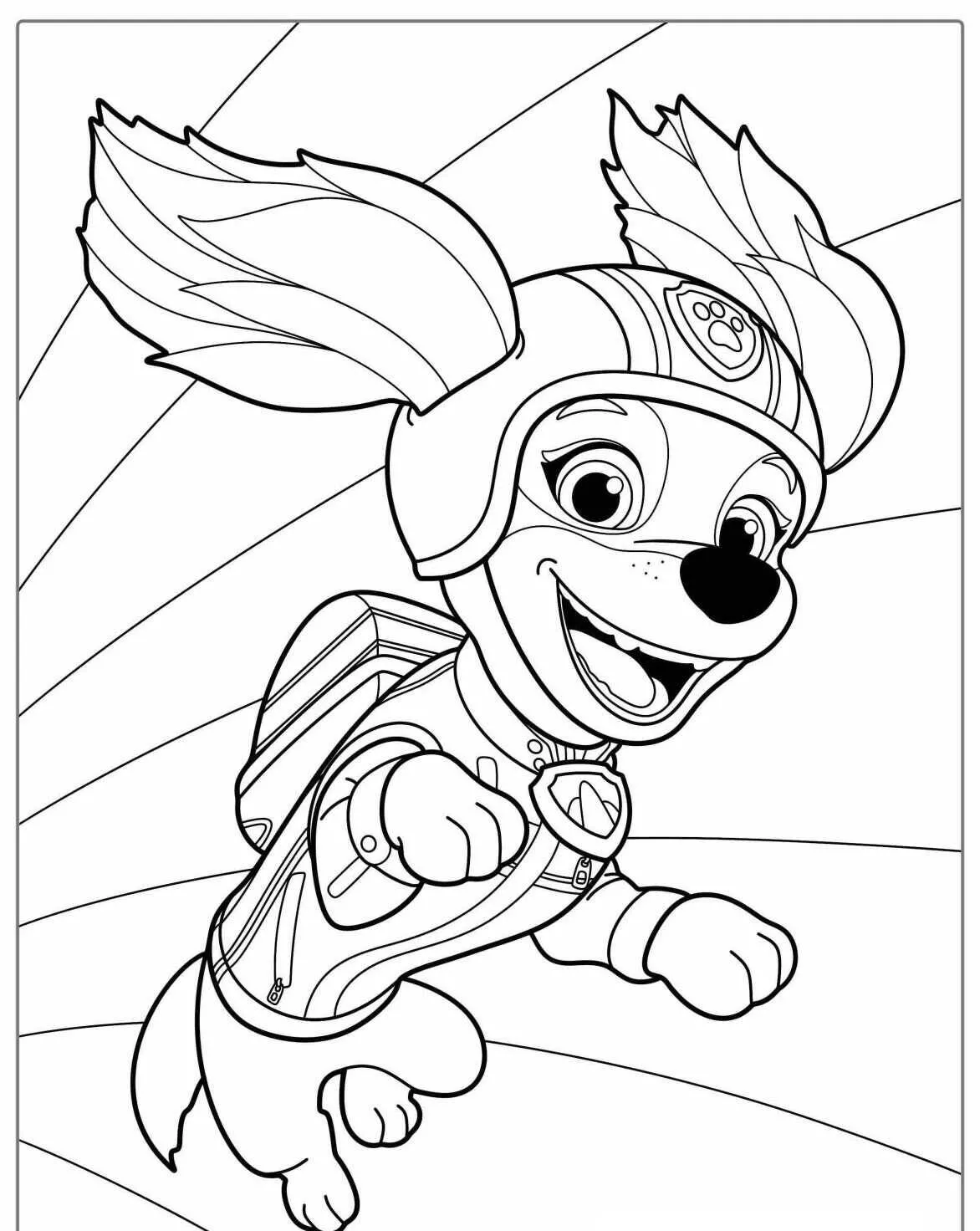 Desenho de Patrulha Canina Skye para Colorir
